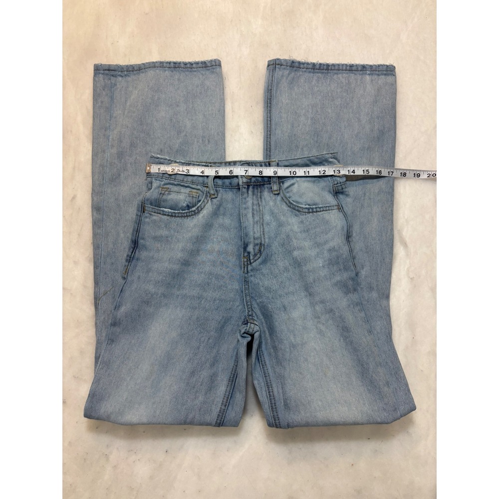 Vervet Los Angeles Womens Light Wash Distressed Wide Leg Jeans V2473 Size 24 - Picture 12 of 14